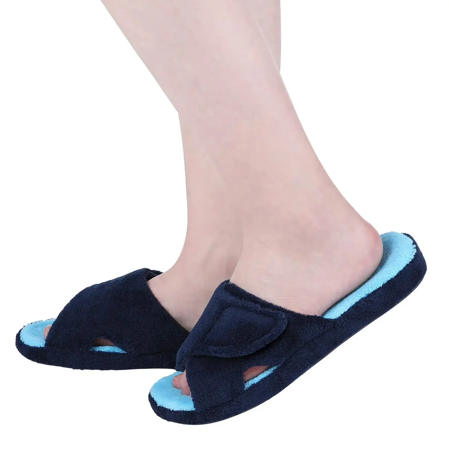 Pantofole donna in cotone fascia incrociata antiscivolo comode_voghion.com