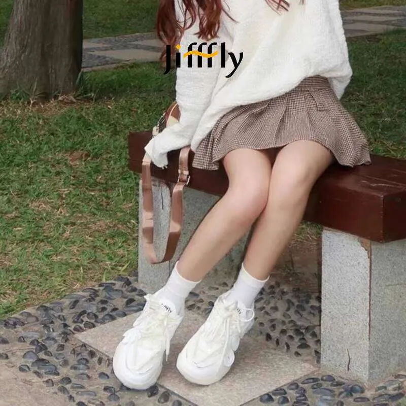 Jifffly Dad Damen-Sneaker Sommer 2025: Trendige, vielseitige weiße Sneaker für Paare_voghion.com