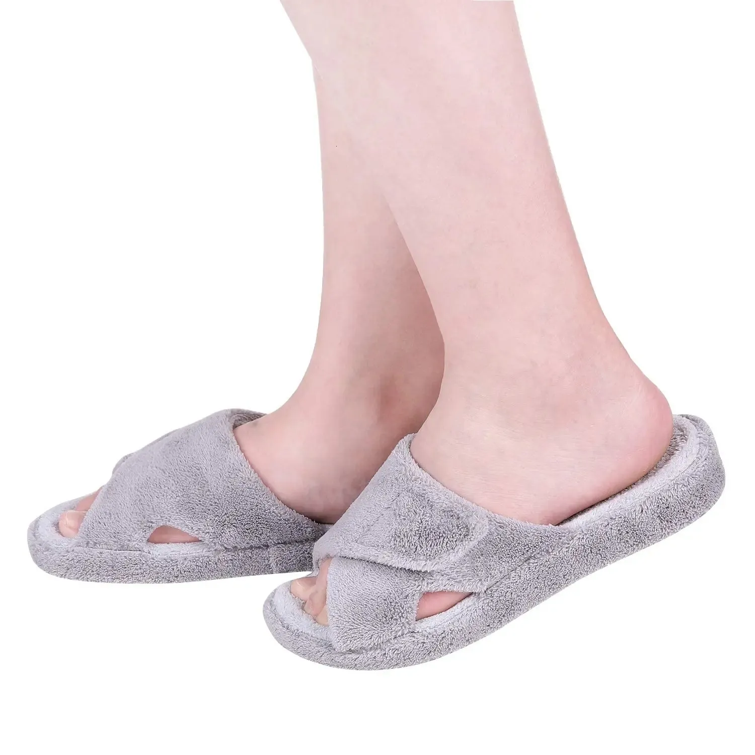 Pantofole donna in cotone fascia incrociata antiscivolo comode_voghion.com