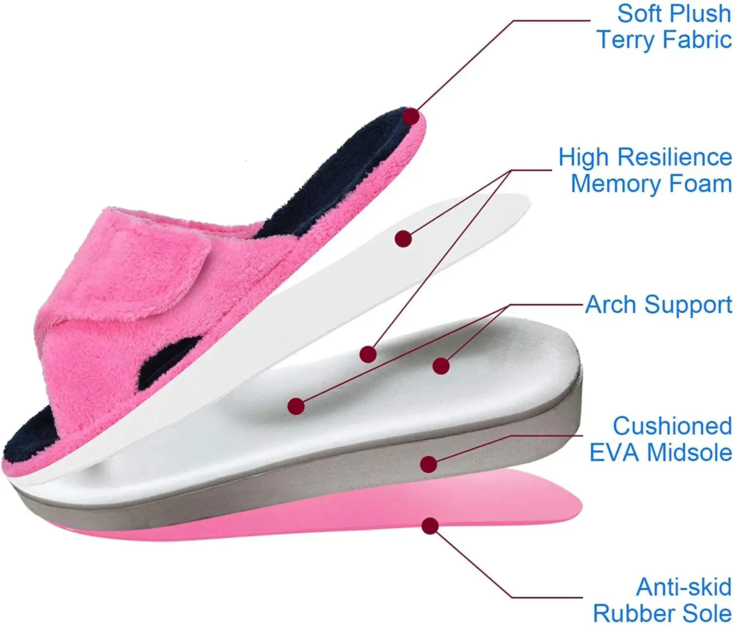 Pantofole donna in cotone fascia incrociata antiscivolo comode_voghion.com