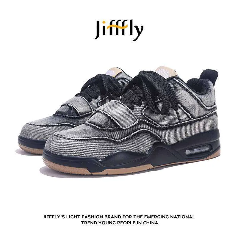 Jifffly Summer Men's Trendy Breathable Versatile Lace-up Shock-absorbing Lightweight Running Canvas Shoes Sneakers_desvips.com