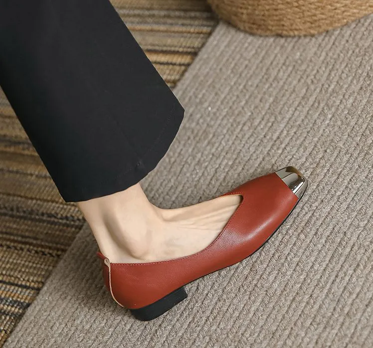 Save Big on Bulk Vintage Soft Flat Shoes Work Woman Mary Jane Minimalist  Business Formal Shoes Business Casual Metal Decor Pointed Toe Shallow Shoes 