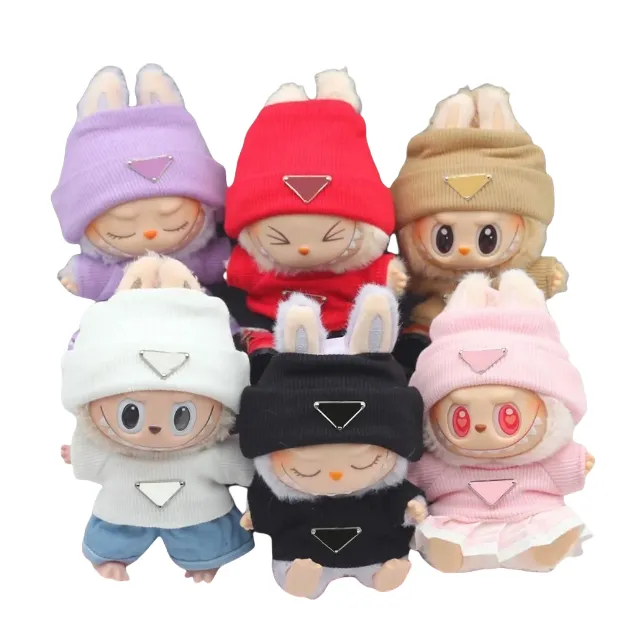 La-bu-bu – Ensemble De Vêtements DIY Pour Poupée 17 Cm – Sweat à Capuche, Bonnet Et Sac – Matière Souple
