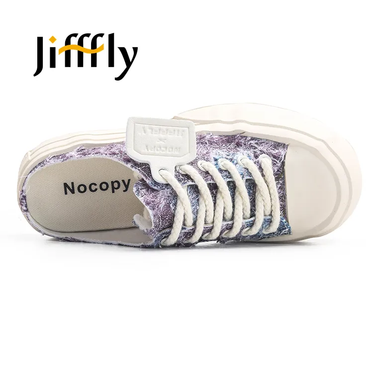 Jifffly Half Slipper da donna, scarpe basse, suola morbida, in tela con rialzo per l'estate 2024_voghion.com