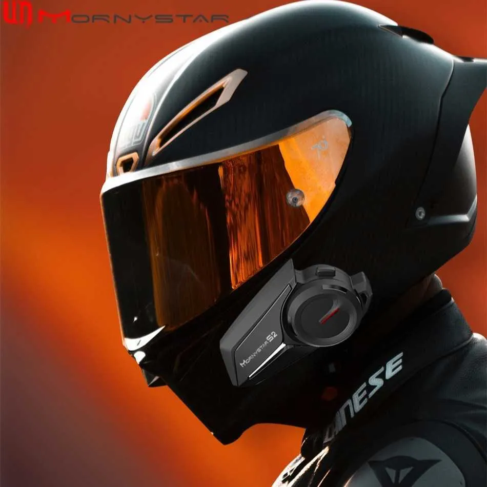 Mornystar S2 Bluetooth ヘルメット ヘッドセット 2 人のライダーが 