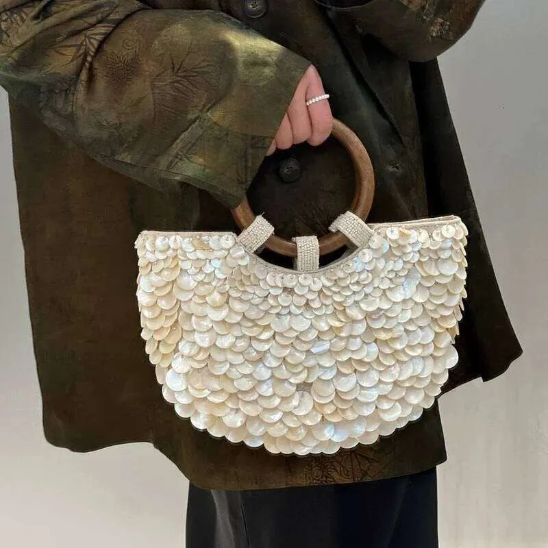 Handmade Embroidered Rhinestone Pearl Evening Shoulder Bag_voghion.com