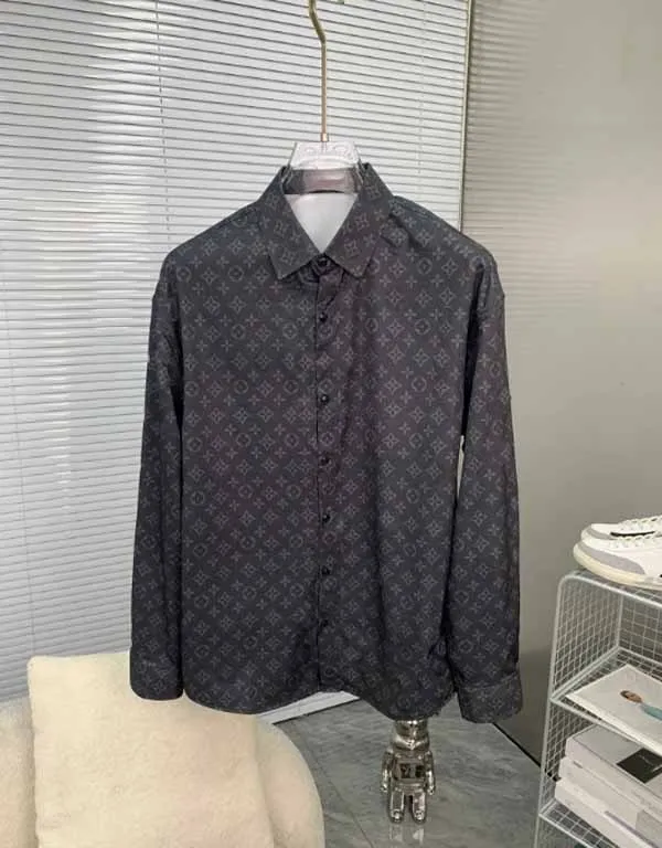 Mens Geometric Monogram Print Long Sleeve Cotton Dress Shirt  Casual  Business Wear For Daily Outfit From Qing620, $28.86 | DHgate.Com