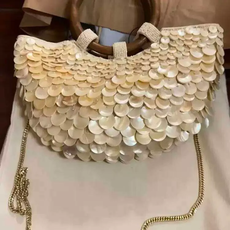 Handmade Embroidered Rhinestone Pearl Evening Shoulder Bag_voghion.com