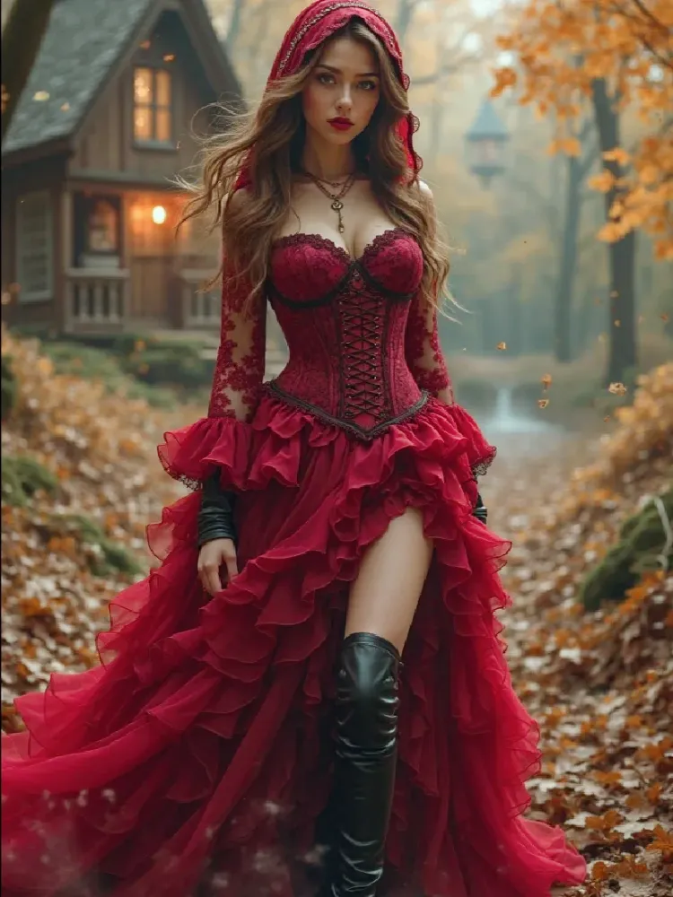 Vampire Formal Vintage Vampire Corset Prom Dresses Burgundy Lace... From Dreamweddings ...