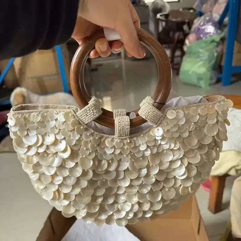 Handmade Embroidered Rhinestone Pearl Evening Shoulder Bag_voghion.com