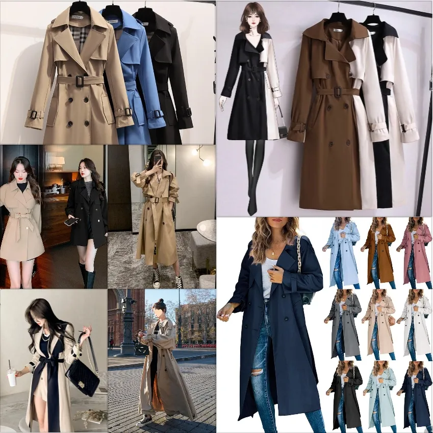 Long Womens Trench Coat - Spring/Fall Casual Oversized