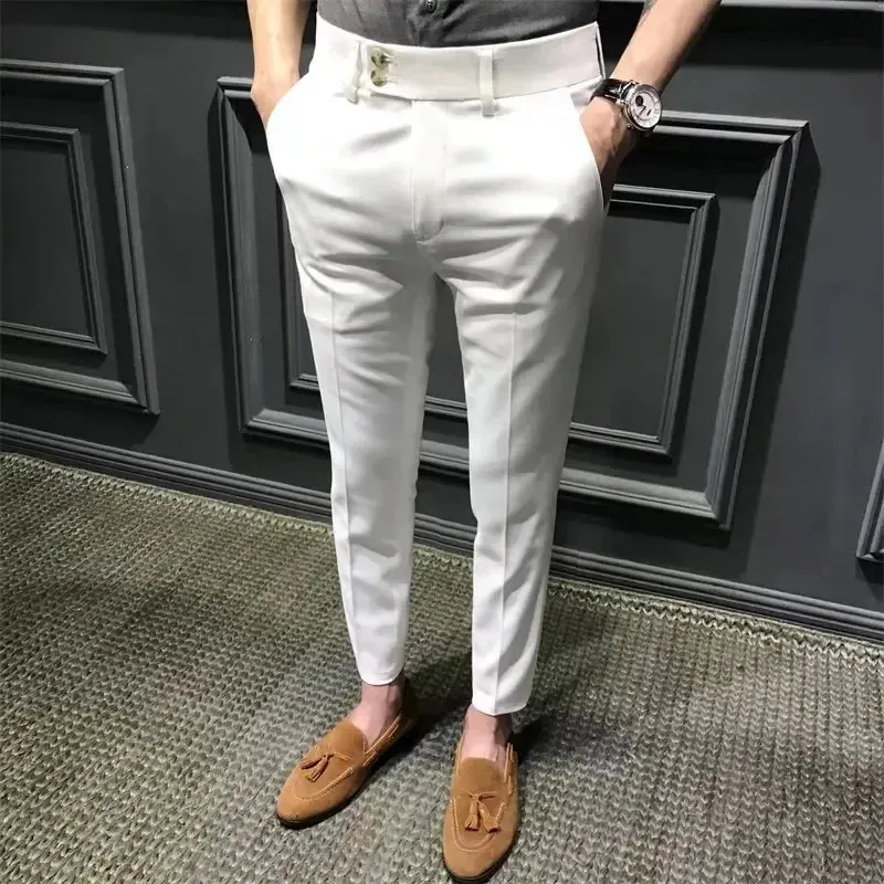 Summer Trousers For Men Korean Style Slim Fit Casual Pants Small Foot ...