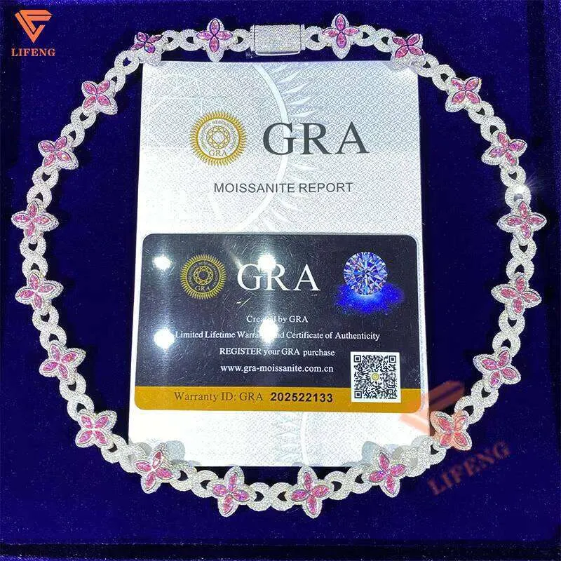 New Man Women Iced Out Fancy Chains Vvs Moissanite Dia Four Leaf Clover Flowers Infinity Cuban Link Chain Necklace_voghion.com