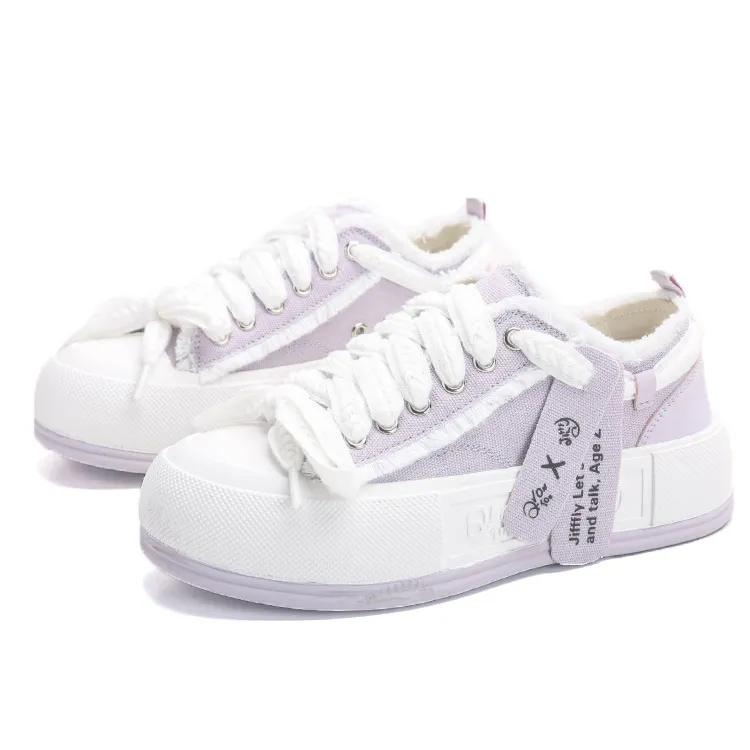 Jiffflyx Q.VONTON Women's Shoes 2025 New Casual Low-Top Thick-Soled Sne_voghion.com