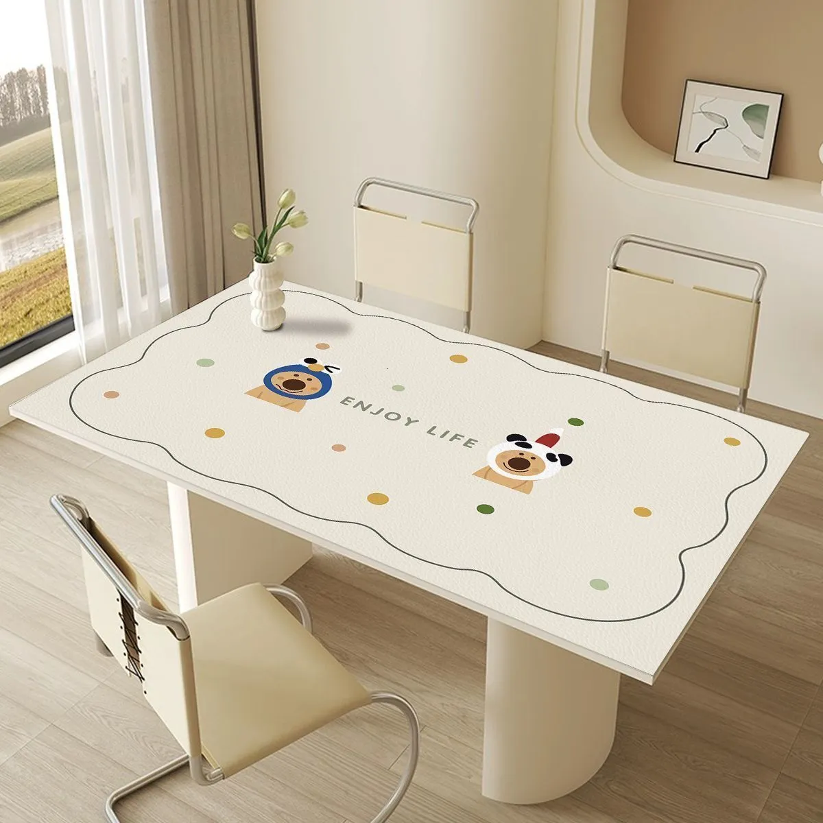 Party Tischdecke Famame Runde Pinguin-Tischdecke Mit Gummizug – Wasserdicht & ölbeständig, Größe S Für 101,6–111,8 Cm Tische