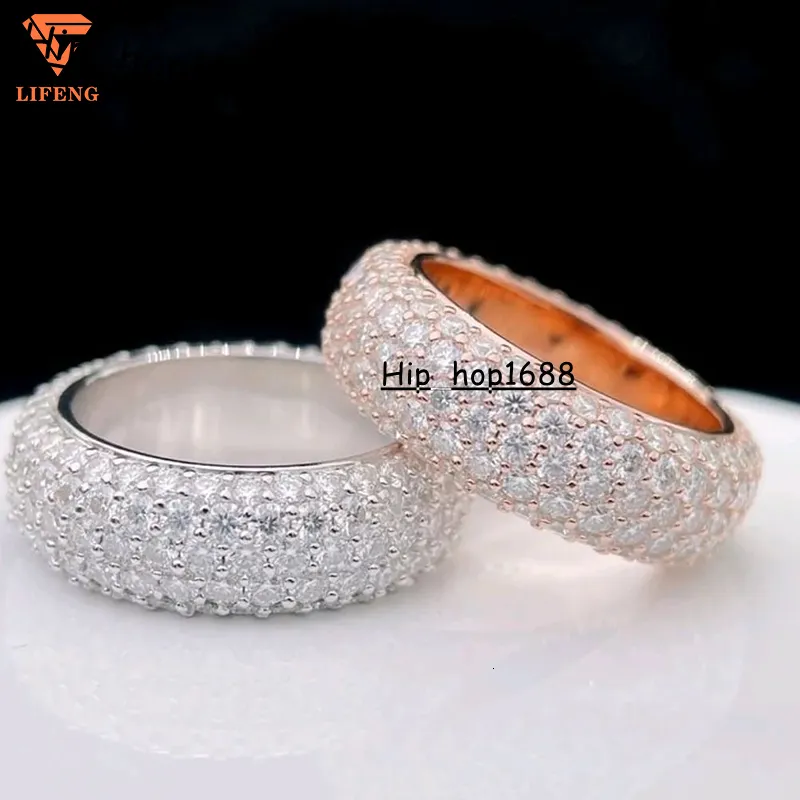 Hip Hop Jewelry 925 Sterling Silver Iced Out Wedding For Couple Custom Charm VVS Moissanite Diamond Ring Shopping_voghion.com