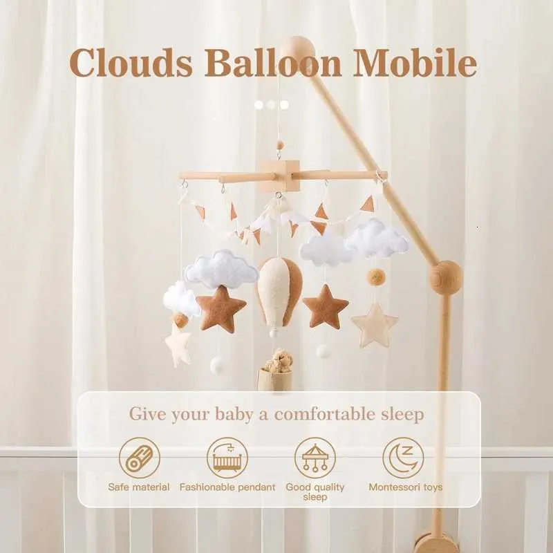 Baby Crib Mobile Wooden Bed Bell Rattle Toy Soft Felt... From Time ...