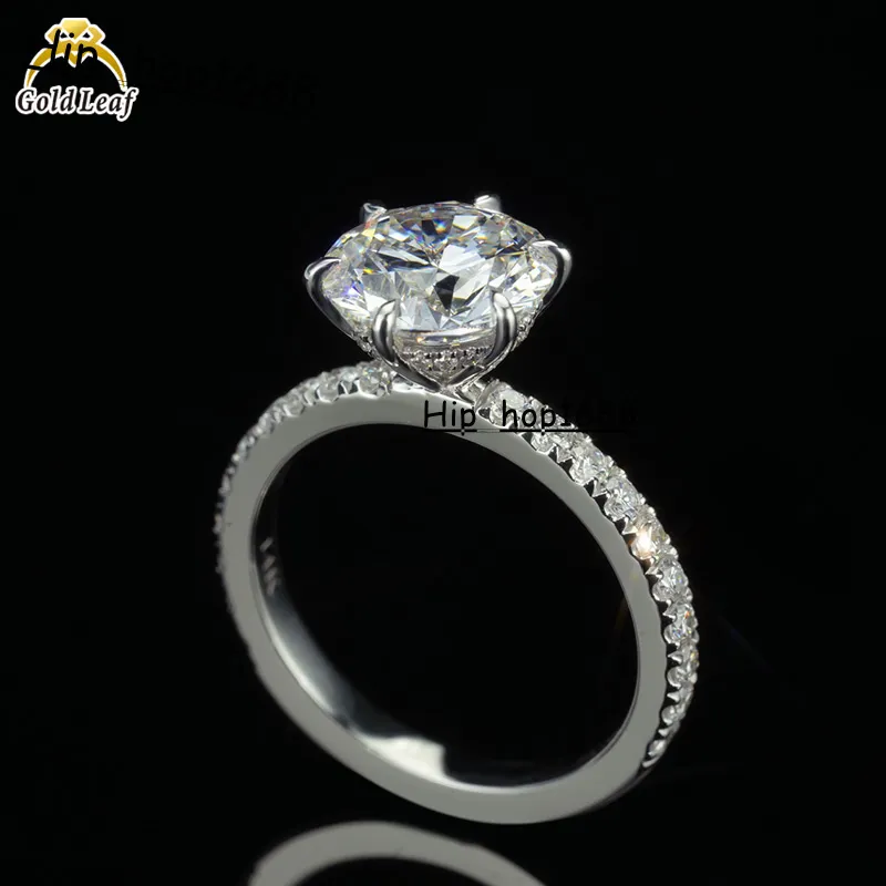 Goldleaf IGI D VVS Lab Grown Diamonds 1ct 2ct Engagement Ring 14k White Gold Jewelry For Women_voghion.com