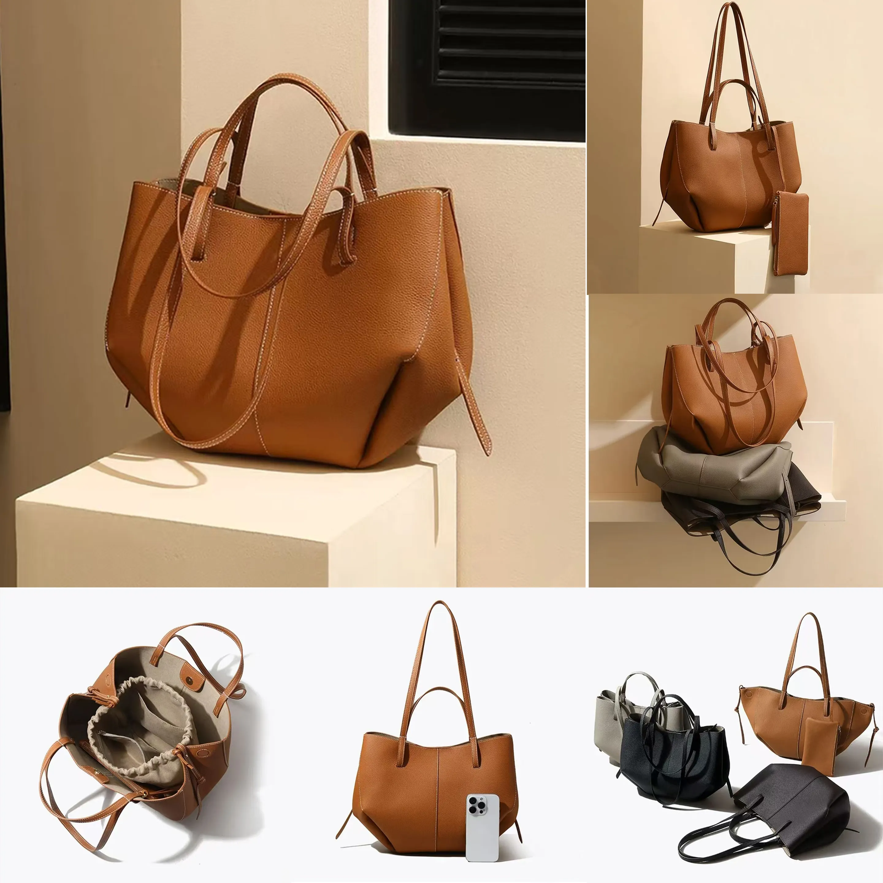Womens Designer Tote Bags Elegant Real Leather Crossbody Shoulder