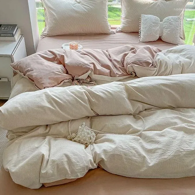 4ピース寝具セット、3ピースキルトカバーO ｜キルトの寝具セット、3ピースのキルトのベッドカバーピンク