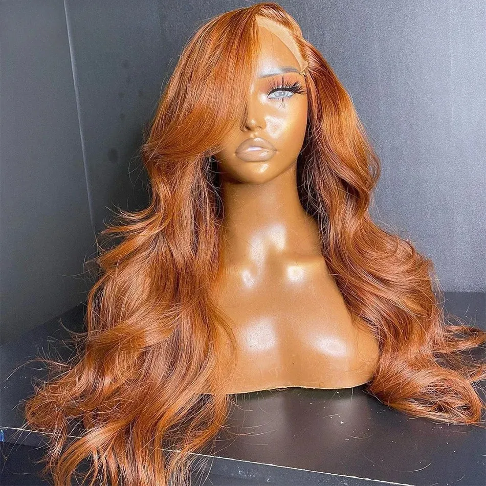 Ombre Ginger & Copper Brown Body Wave Lace Front Wig Human  display picture 3
