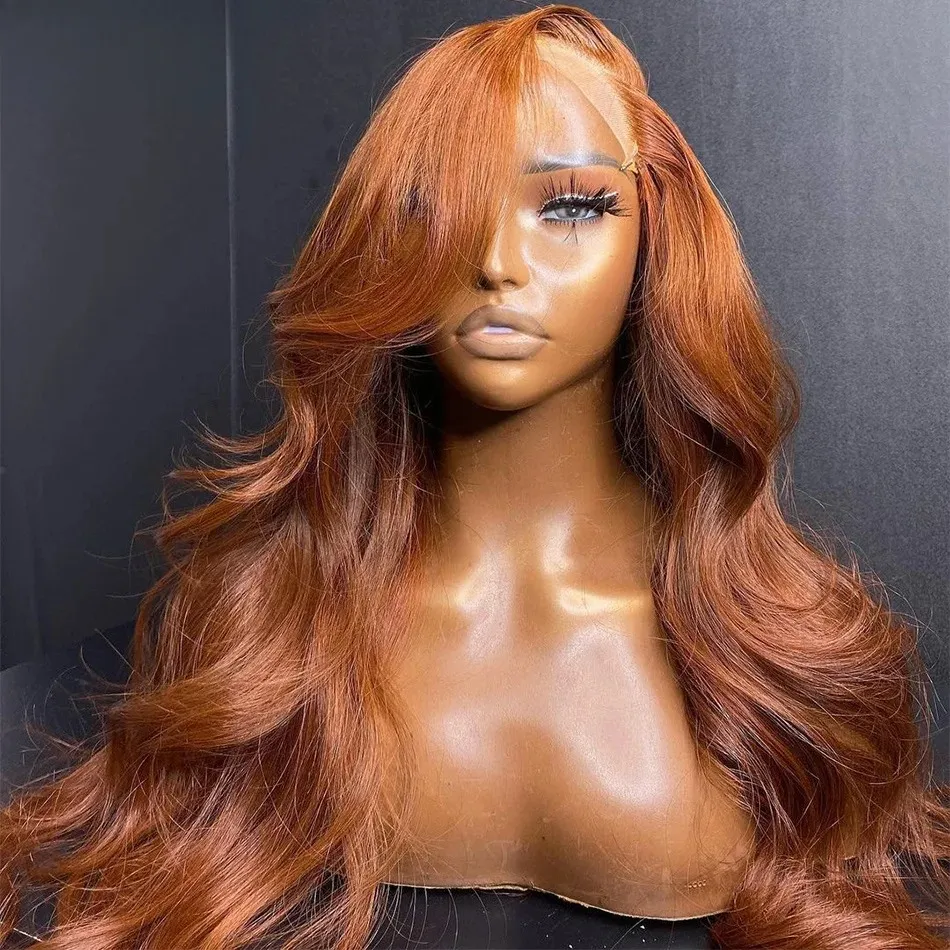 Ombre Ginger & Copper Brown Body Wave Lace Front Wig Human  display picture 3