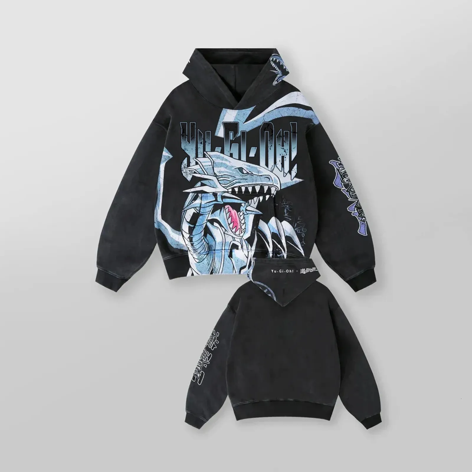 Blue Eyes White Dragon Graphic Hoodie Men Sport Sweatshirt Tops