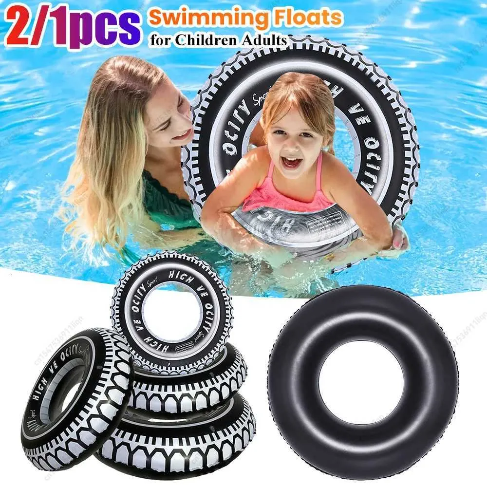 Tire Pattern Inflatable Pool Toy Swim Ring Leakproof PVC Pool Floats ...