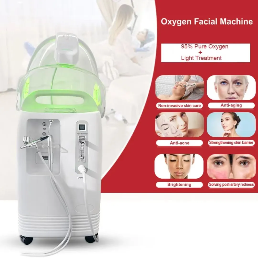 2024 3 In 1 Facial Oxygen Machine Jet Oxygen, LED Dome Oxygen Therapy ...