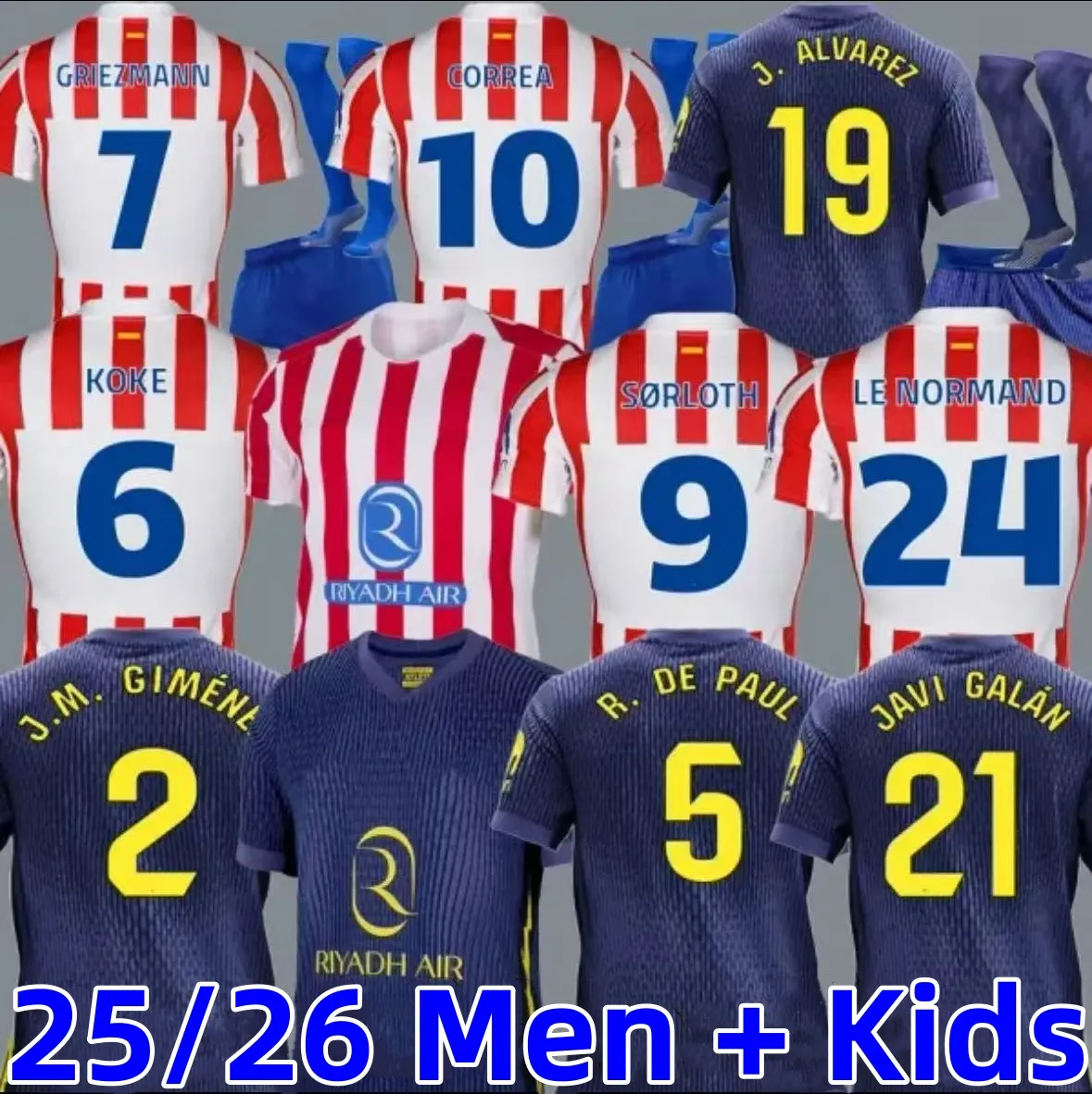 High Quality Atletico World Cup Soccer Shirts Featuring Griezmann
