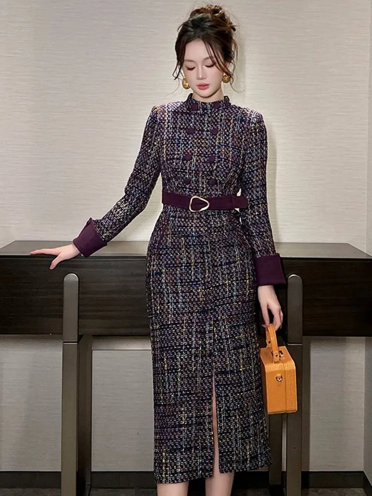 slim fit dress slacks Red Tweed Dress