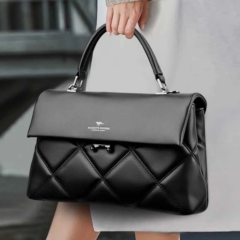 2024 High Capacity Shopping Solid Color Handbag Women Designer HIgh Quality Leather Shoulder Bags For WomenC250401