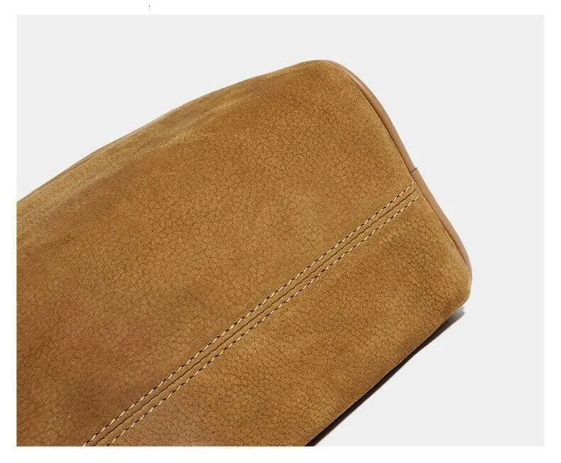Schoudertas bowling voor dames van echt leer en suède retro stijl_voghion.com