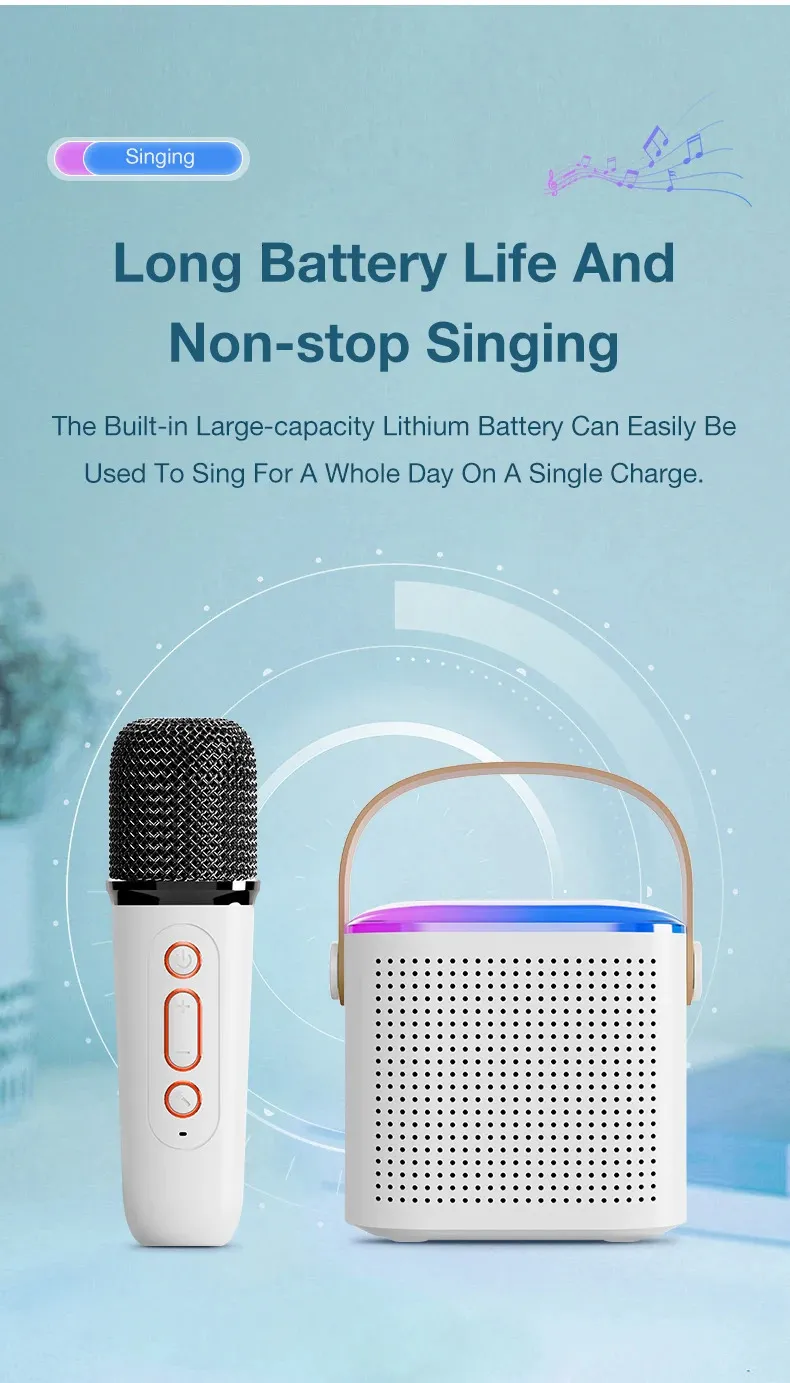 Y1 Wireless Bluetooth Multifunctional Karaoke Machine with 2 ...