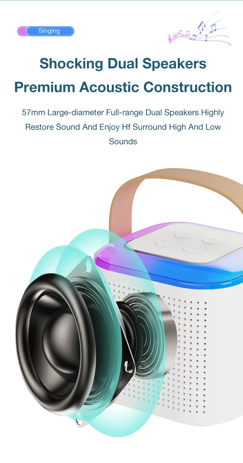 Y1 Wireless Bluetooth Multifunctional Karaoke Machine with 2 ...