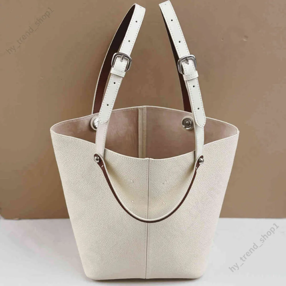 Extra Large Genuine Leather Bucket Shoulder Bag with Two Handles