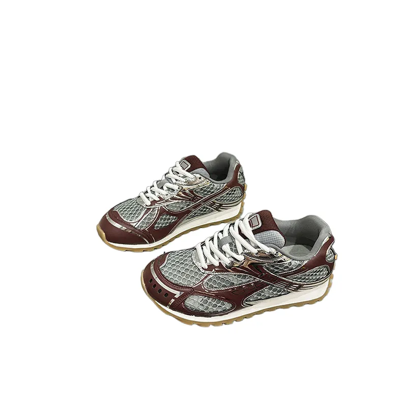 Casual shoes sliver sneakers mens womens trainers leather mesh trainers Grey green black red