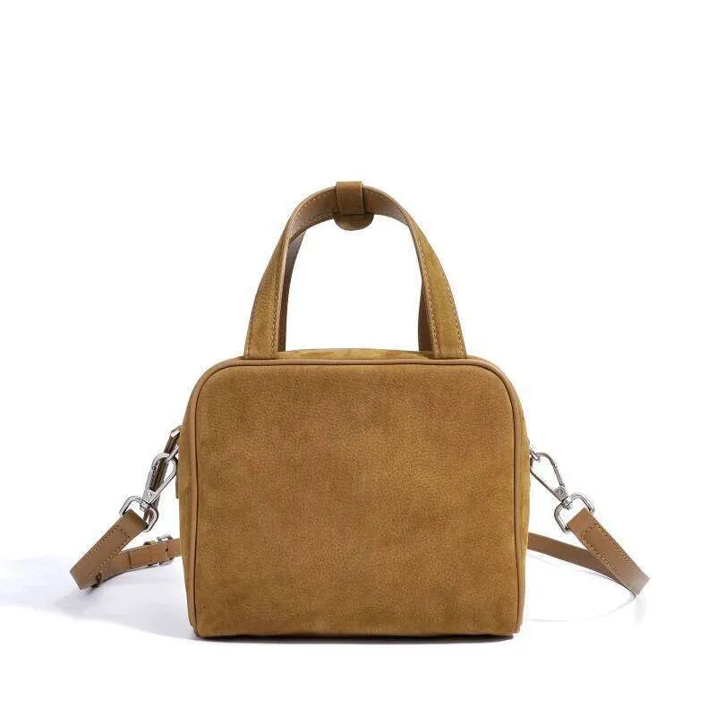 Retro dameshandtas van mat leer, geschikt voor bowlen, suède, dagelijks gebruik, casual kleine damestas._voghion.com