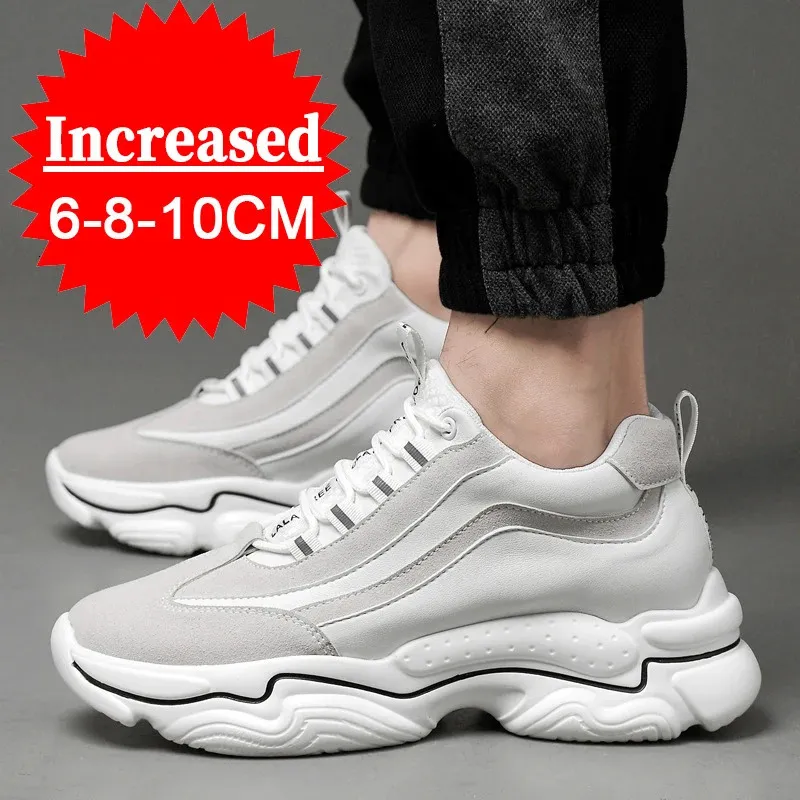 Elevator Men Sneakers 8CM Increasing Mens Hidden Heels Inner Height Sports Man Lift Shoes 251027_voghion.com