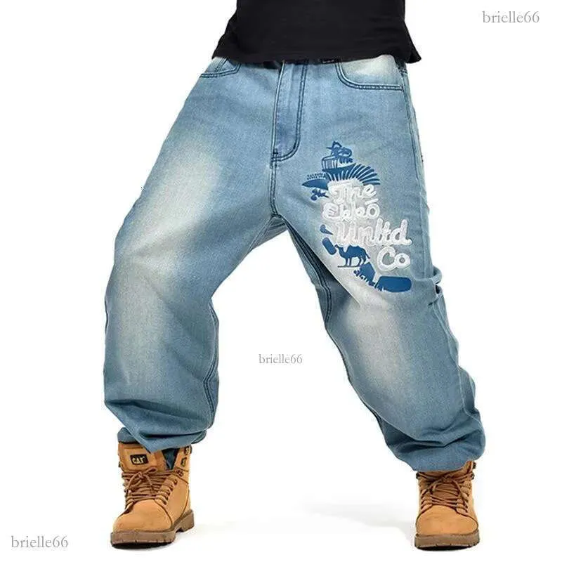 Blue Rapper Sweatpants Men's Jeans Men Street Dance Hiphop Fashion Embroidery Blue Loose Board ...