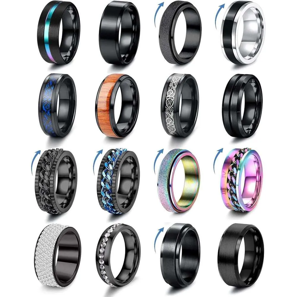 Edelstahl Spinner Ring Set Für Damen Und Herren Gegen Angst_voghion.com