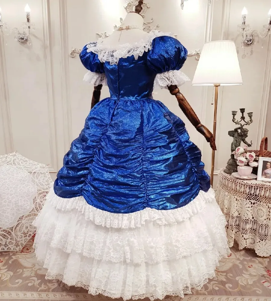 princess polly baby blue dress Vintage Historical Victorian Party Dress 17th 18th Century Masquerade  Costume main image 0