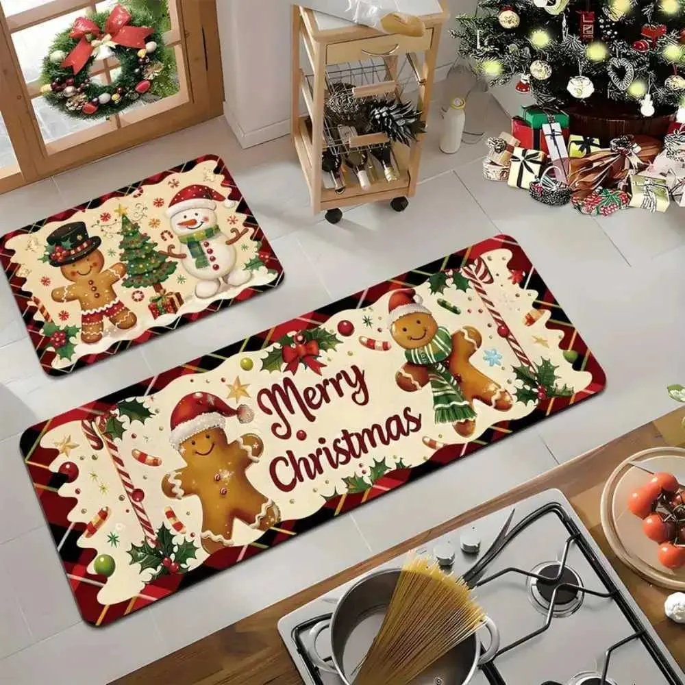 Zerbino Natalizio Casa Di Pan Di Zenzero 40x60 Cm | Decorativo E Antiscivolo | Per Ingresso, Cucina, Portico