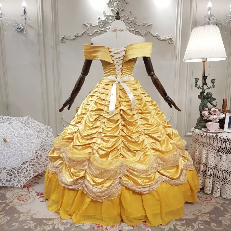 yellow belle prom dress Amazon.com: Princess Dress Palace Prom Dress Yellow Cloak Adult(XXL) : Clothing, Shoes & Jewelry