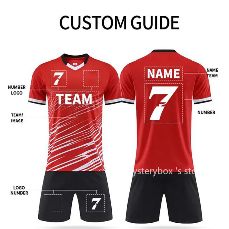 Save Big on Bulk 2025 Football Jersey Youth Football Jerseys Custom Print  Quick Dry Boys Kids Soccer Uniforms Short Sleeve Men Sports Suit Futsal