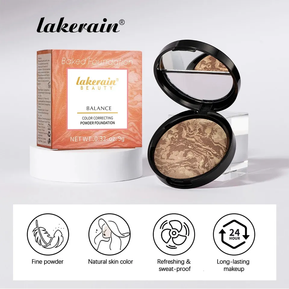 Lakerain Baked Powder Palette Color Correcting Powder Foundation Semi ...