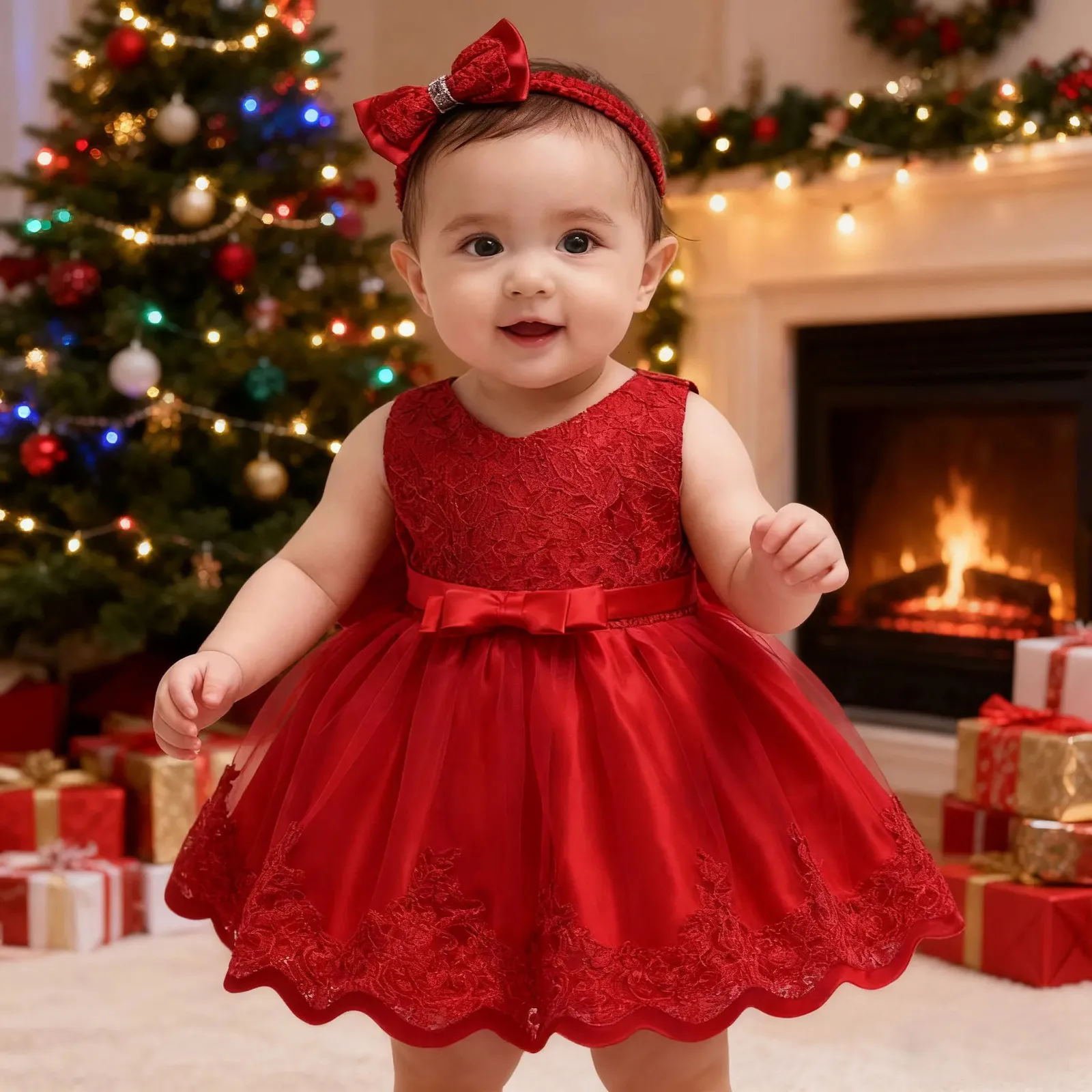holiday dress 24 months Christmas Party Dress for Girls 3 to 24 Months Lace Embroidery Dress with  Headwear for Birthday and Pageant from Dhgate Christening dresses