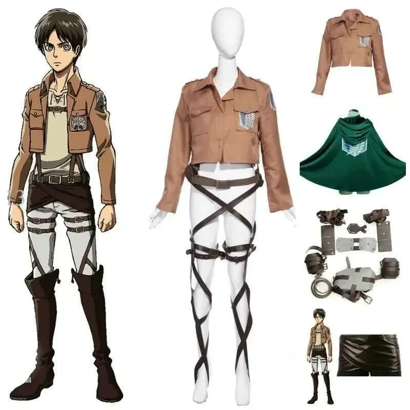 Save Big on Bulk Attack On Titan Cosplay Outfit Attack On Titan Cosplay  Costume Eren Jaeger Hange Zoe Outfits Full Set Jacket, Belt, Legion Coat 