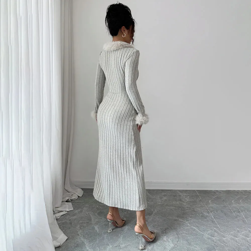 Autumn Winter Knitted Maxi Dress Women Fashion Long... From 23,3 €