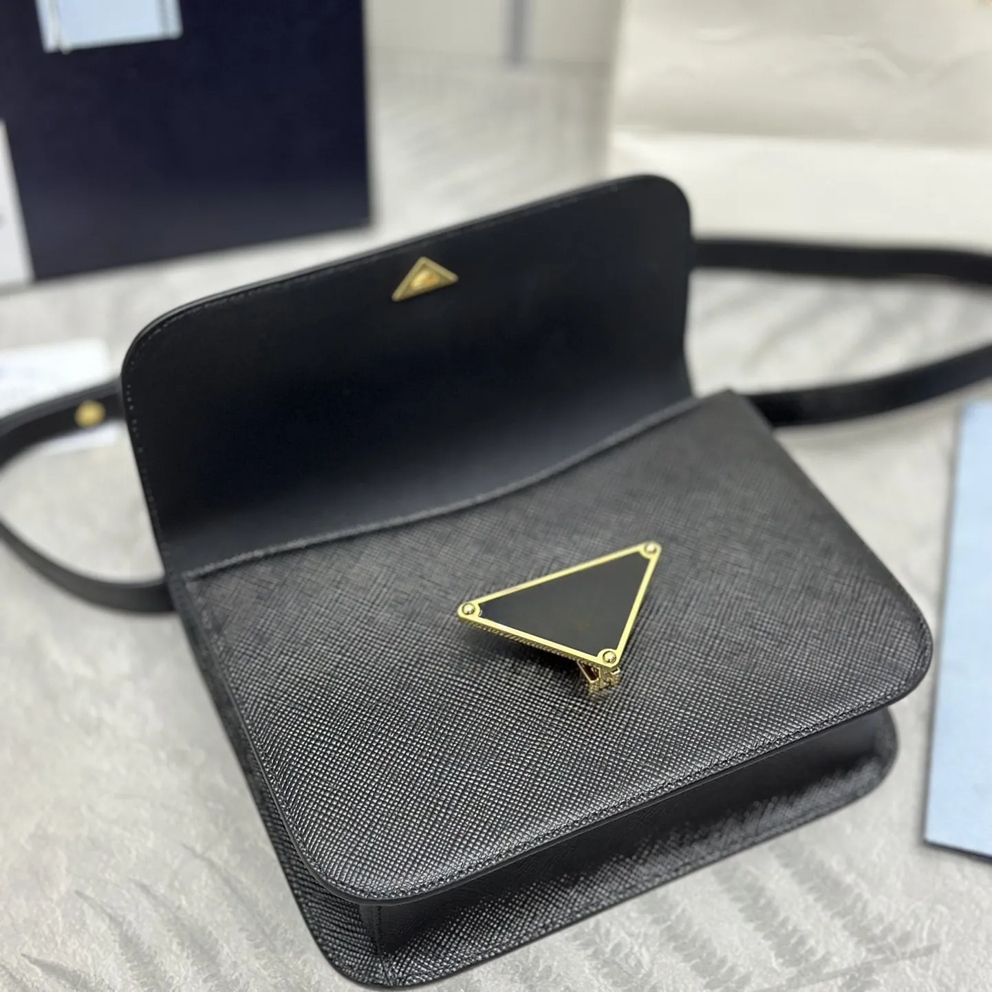 High quality designer crossbody bag luxury shoulder bag Structured Saffiano Leather Shoulder Bag with Adjustable Strap & Flap Closure 1BD320